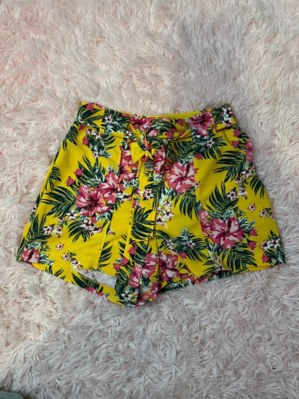 No Boundaries Summer Tropical Floral High Waisted Shorts
